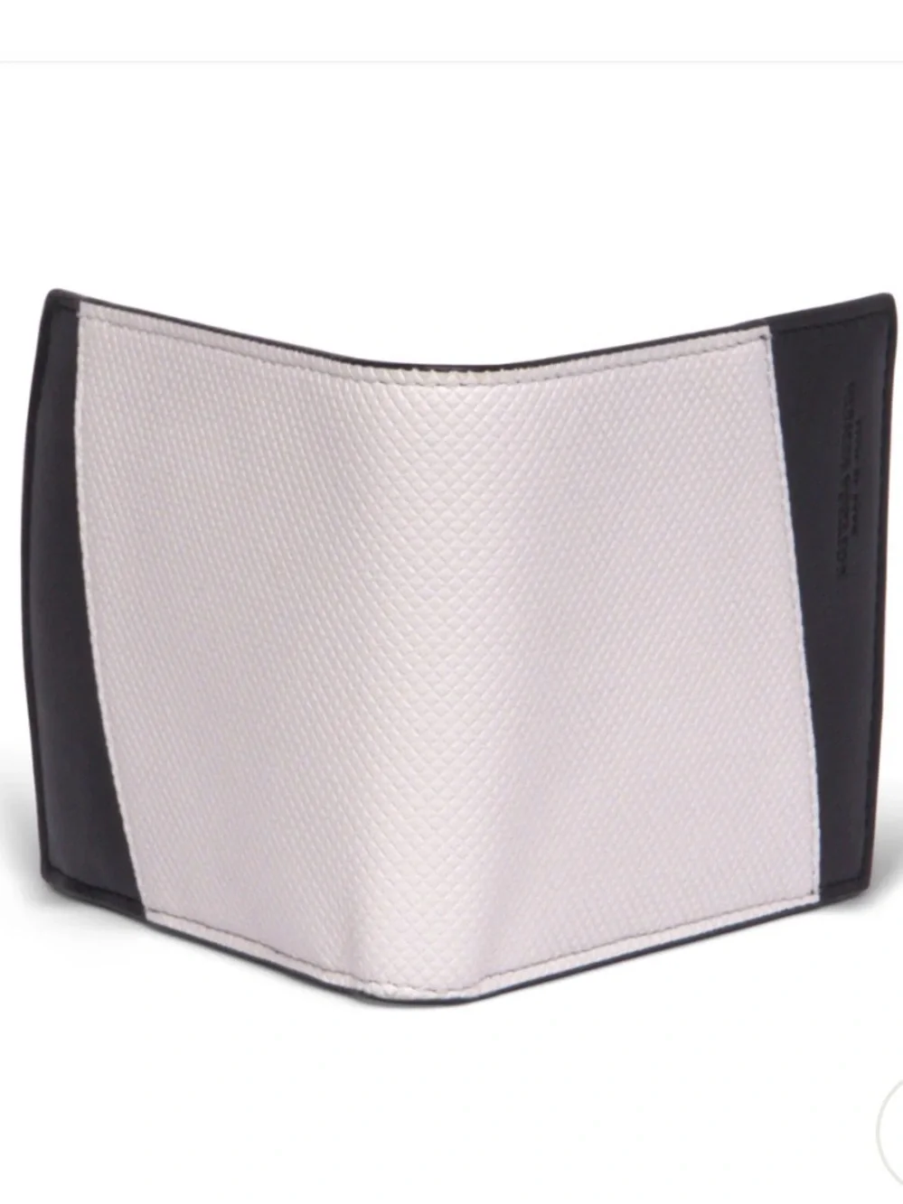 Bottega Veneta Two-Tone Bifold Wallet in White and Black